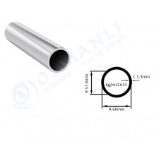 Alüminyum Boru Dış Çap 60mm X Et Kalınlık 1.3mm